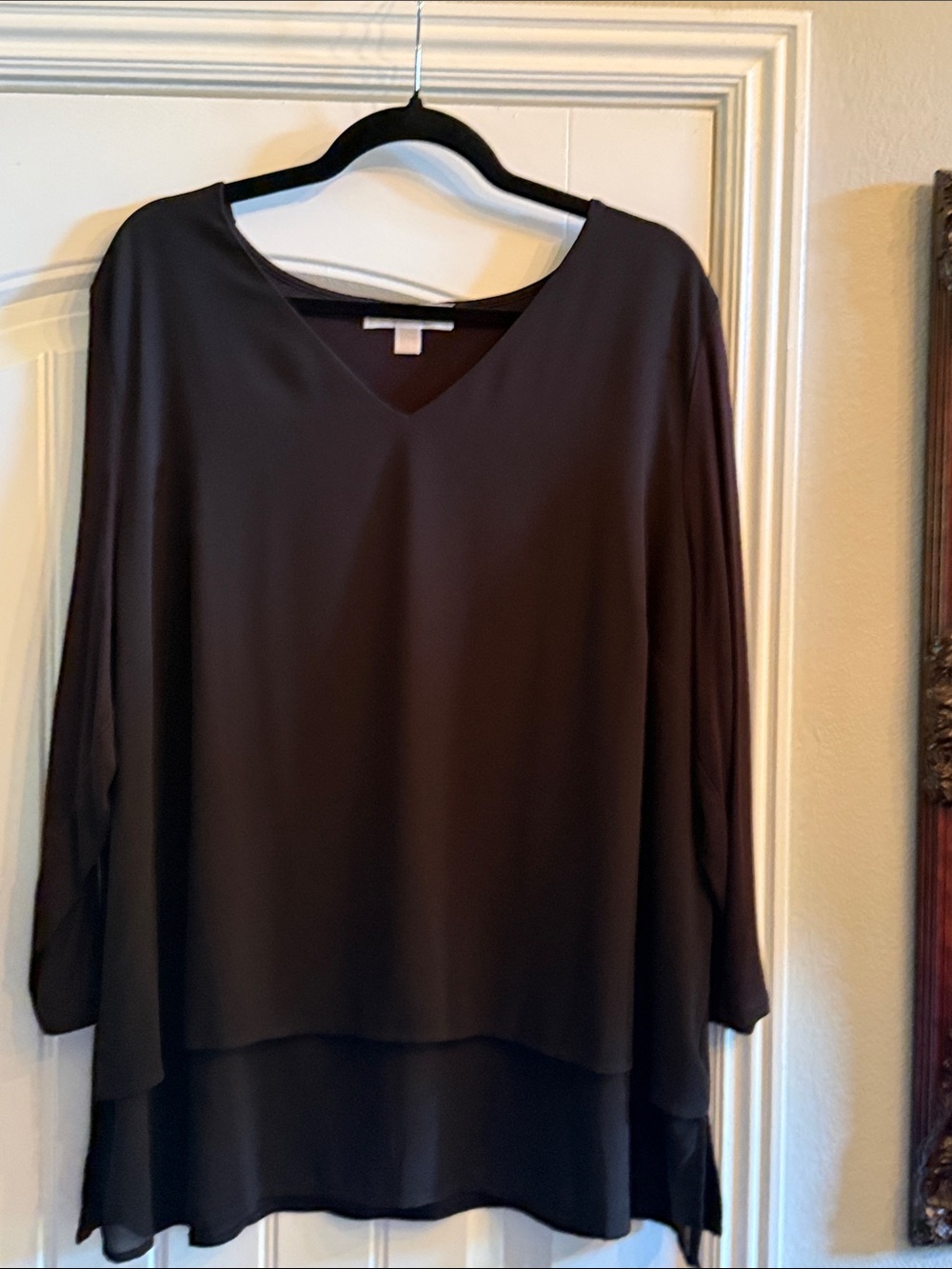 MICHAEL Michael Kors Black Layered V-Neck Tunic